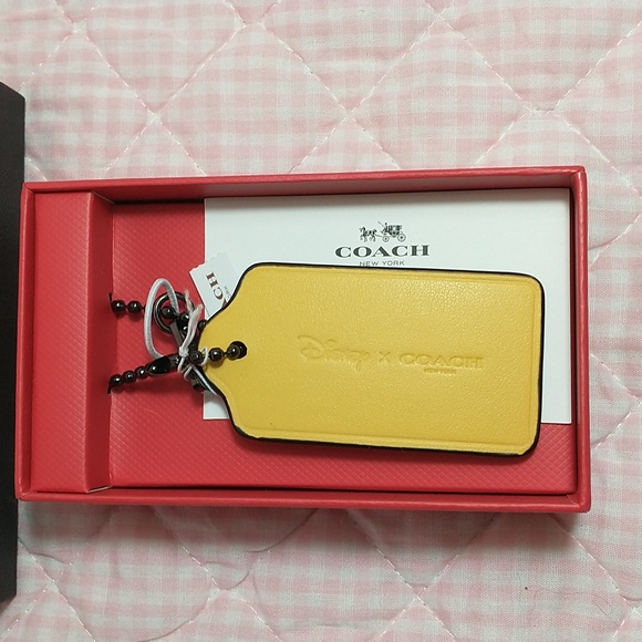 Disney x Coach Brown Mickey Mouse Hang Tag Keychain / Bag Charm - Picture 2 of 4